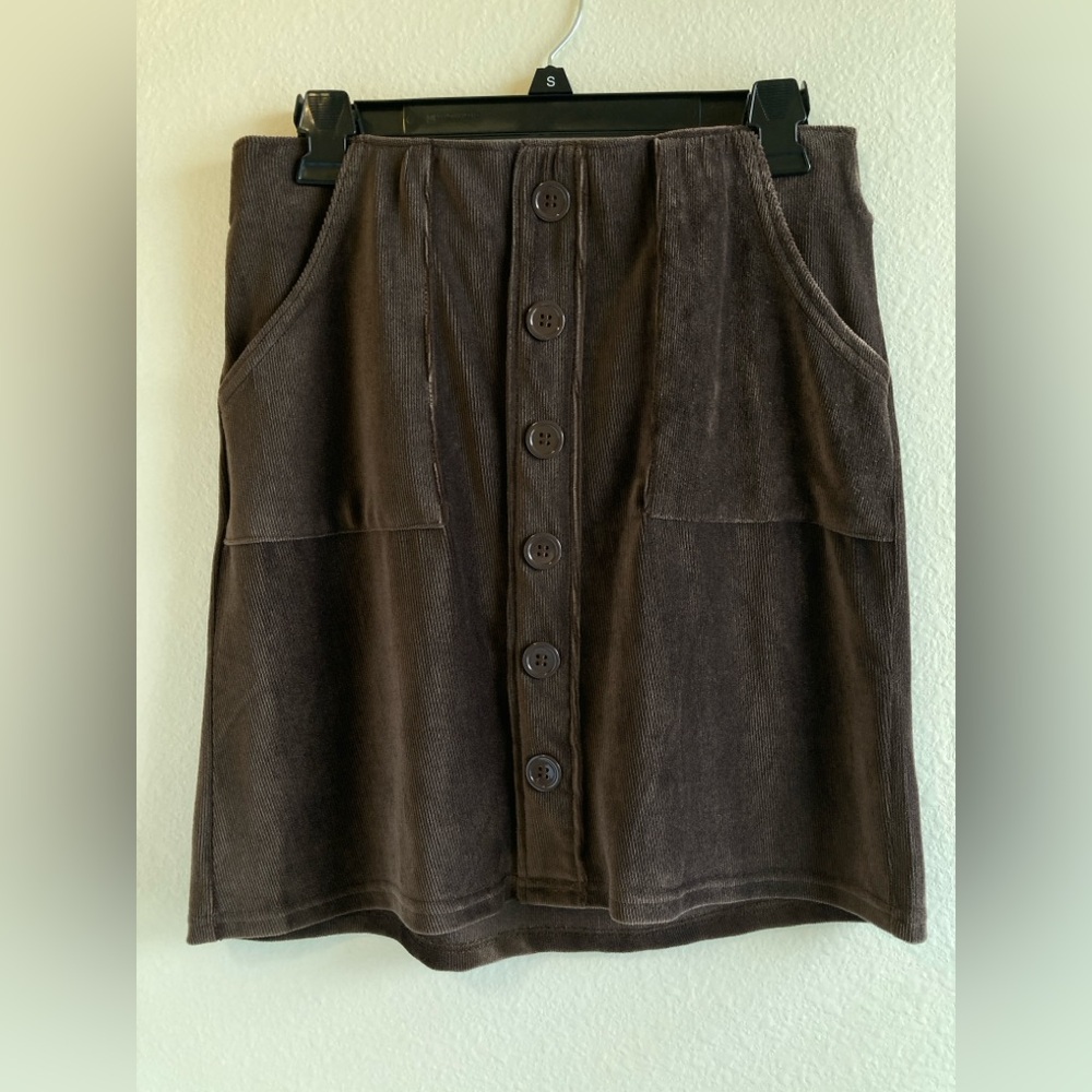 LuLaRoe Chocolate Brown Addie Corduroy Skirt Size XS